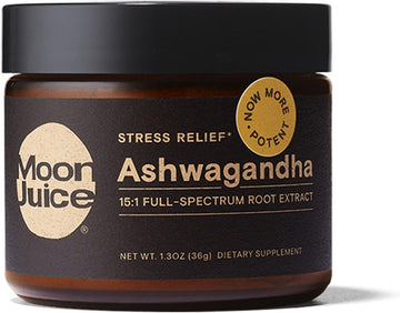 Moon Juice Ashwagandha Organic Ashwagandha Root Powder Extract Supplement (15:1 Extract) - Natural Stress Relief, Focus Support & Mood Support - Vegan, Non-Gmo, Gluten-Free (72 Servings)