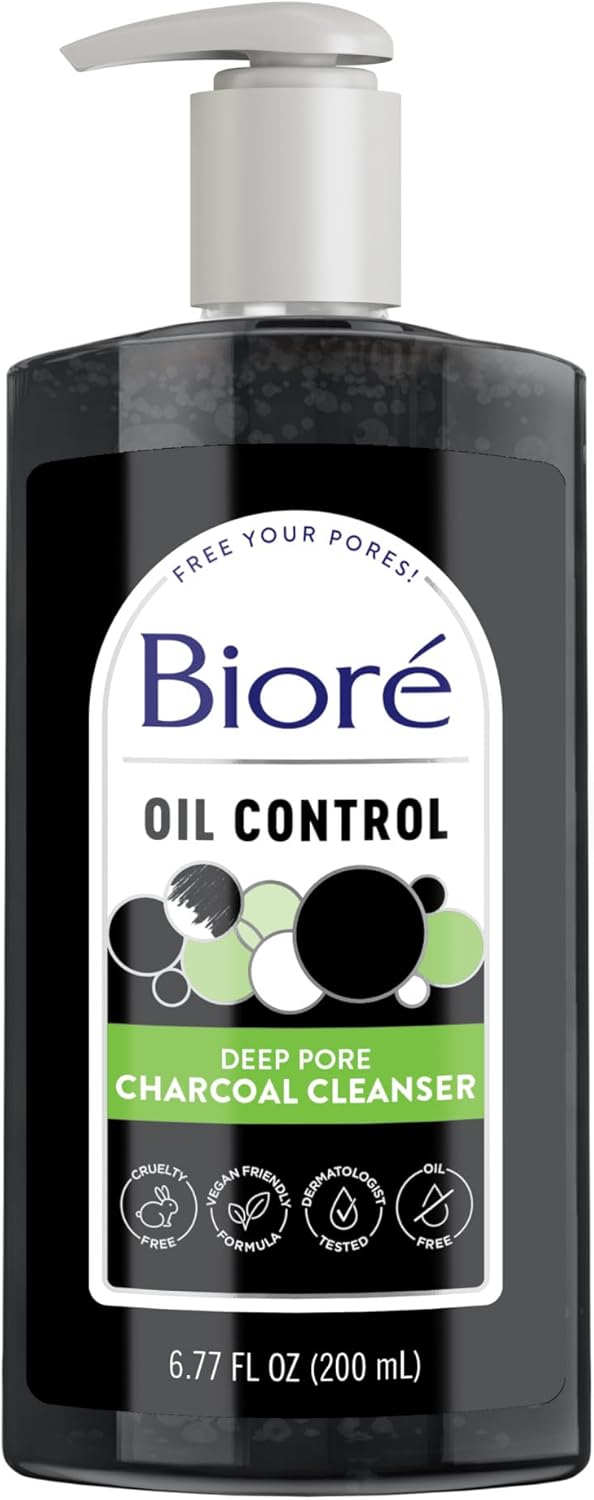Biore Deep Pore Charcoal Cleanser, 200 Ml (Pack Of 2)