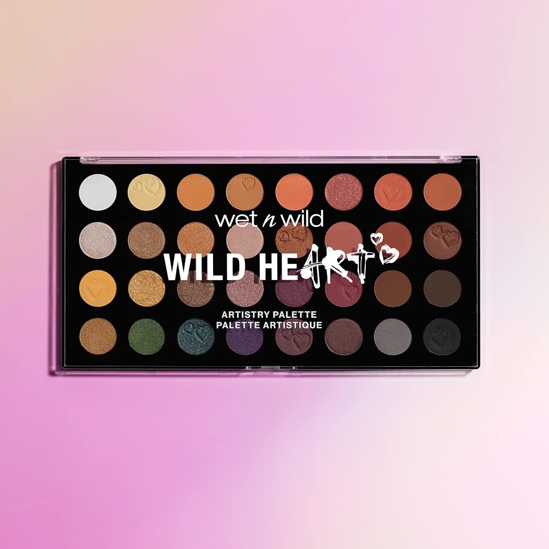 wet n wild Artistry Eyeshadow Makeup Palette Wild Heart, 32-Piece Makeup Set, Highly-Pigmented Matte, Shimmer, Metallic Finishes, Long Lasting, Blendable, Make Up Eye Shadows Cosmetics : Beauty & Personal Care