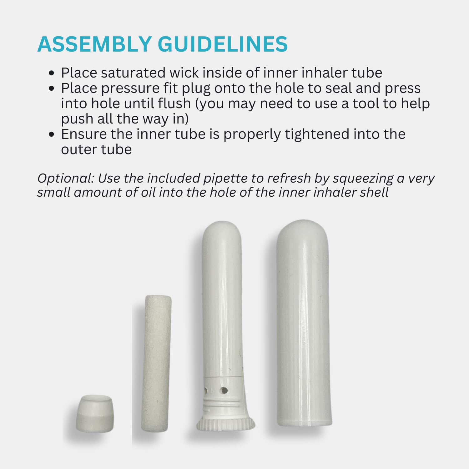 Wild Essentials Essential Oil Inhaler Tubes, Sticks (24 Pack), Wicks, Aromatherapy On The Go, Compact, Lightweight, Made In Usa, Thick Medical Grade Plastic, Portable, Degradation Resistant, Premium : Health & Household