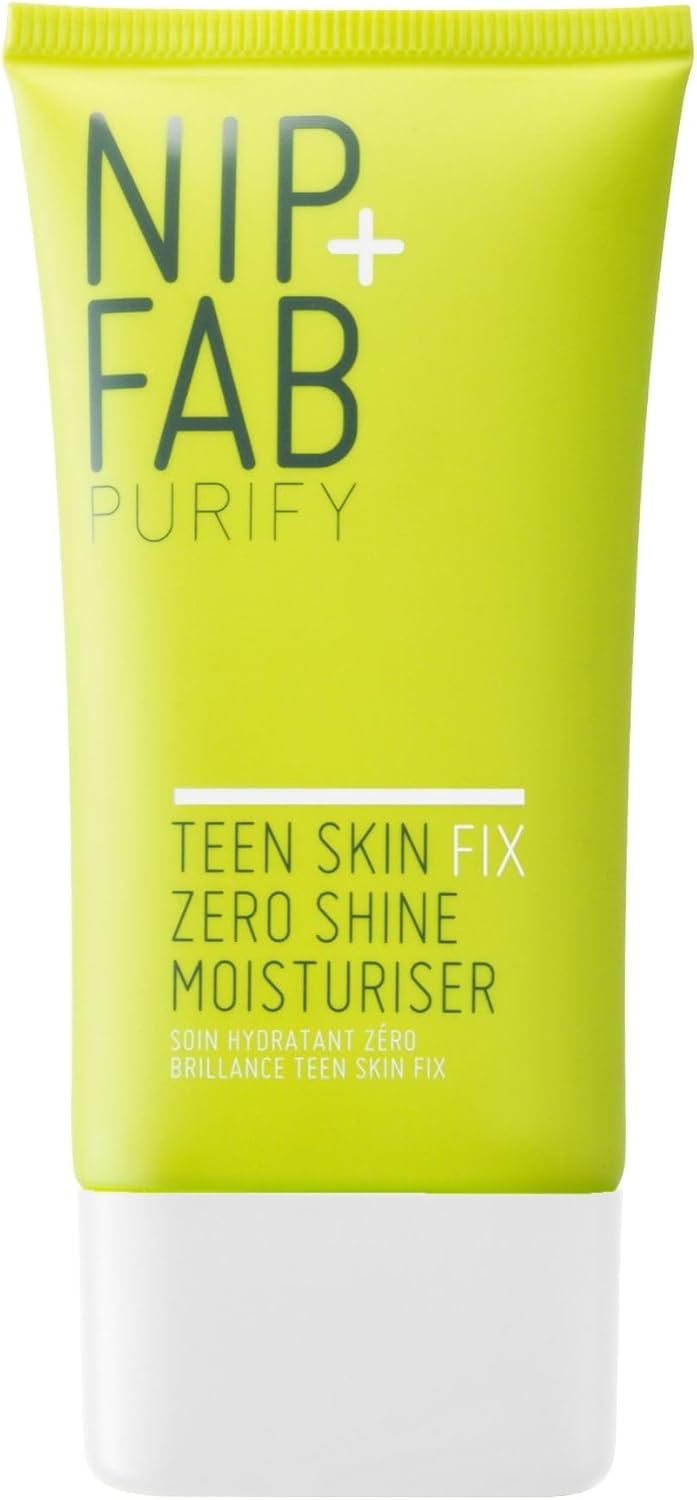 Nip + Fab Teen Skin Fix Zero Shine Face Moisturizer With Niacinamide And Antioxidant Wasabi Extract, Shine Free Mattifying Facial Cream For Oil Control Prevent Breakouts Even Skin Tone, 40 Ml