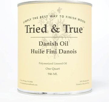 Tried & True Danish Oil – Quart – All Natural, All Purpose Finish for Wood, Metal, Food Safe, Solvent Free, VOC Free, Non Toxic Wood Finish, Polymerized Linseed Oil, Stand Oil