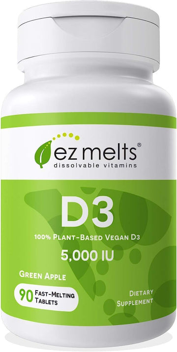 EZ Melts Dissolvable Vitamin D3 5,000 IU, Sugar-Free, 3-Month Supply