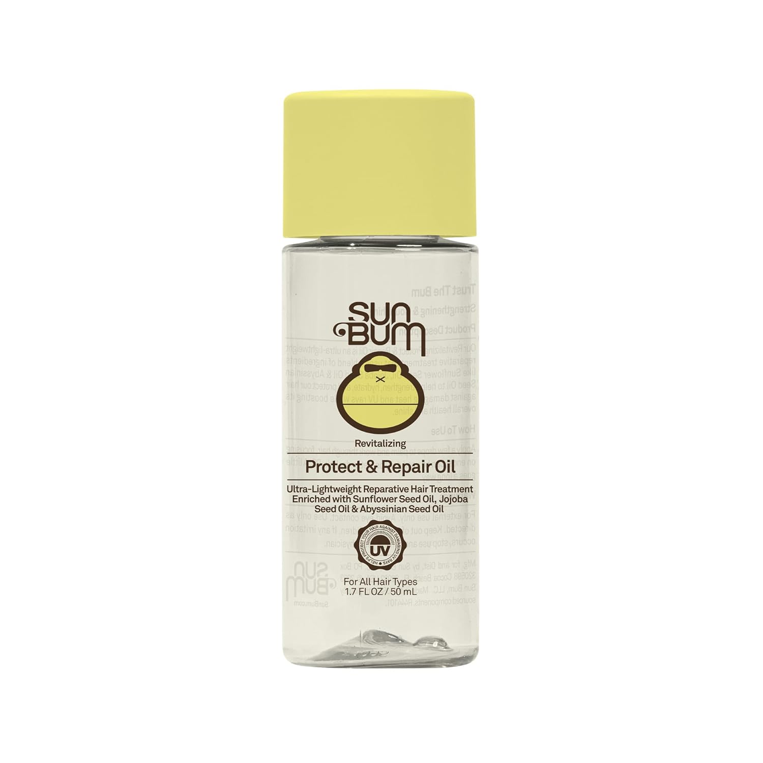 Sun Bum Revitalizing Protect and Repair Hair Oil | UV Protecting, Vegan and Cruelty Free | Enriched with Jojoba Oil | 1.5 Fl Oz