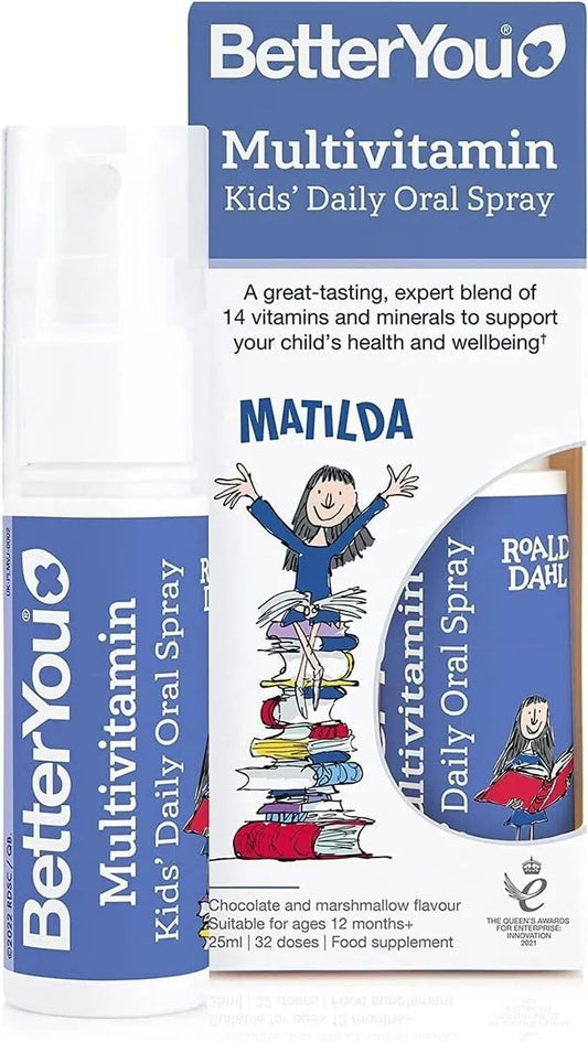 BetterYou Multivitamin Kids Oral Spray, Kids Vitamin Supplement, Sugar Free Chocolate and Marshmallow Flavour, 1-Month Supply, Tablets and Gummies Free Vitamin : Amazon.co.uk: Health & Personal Care