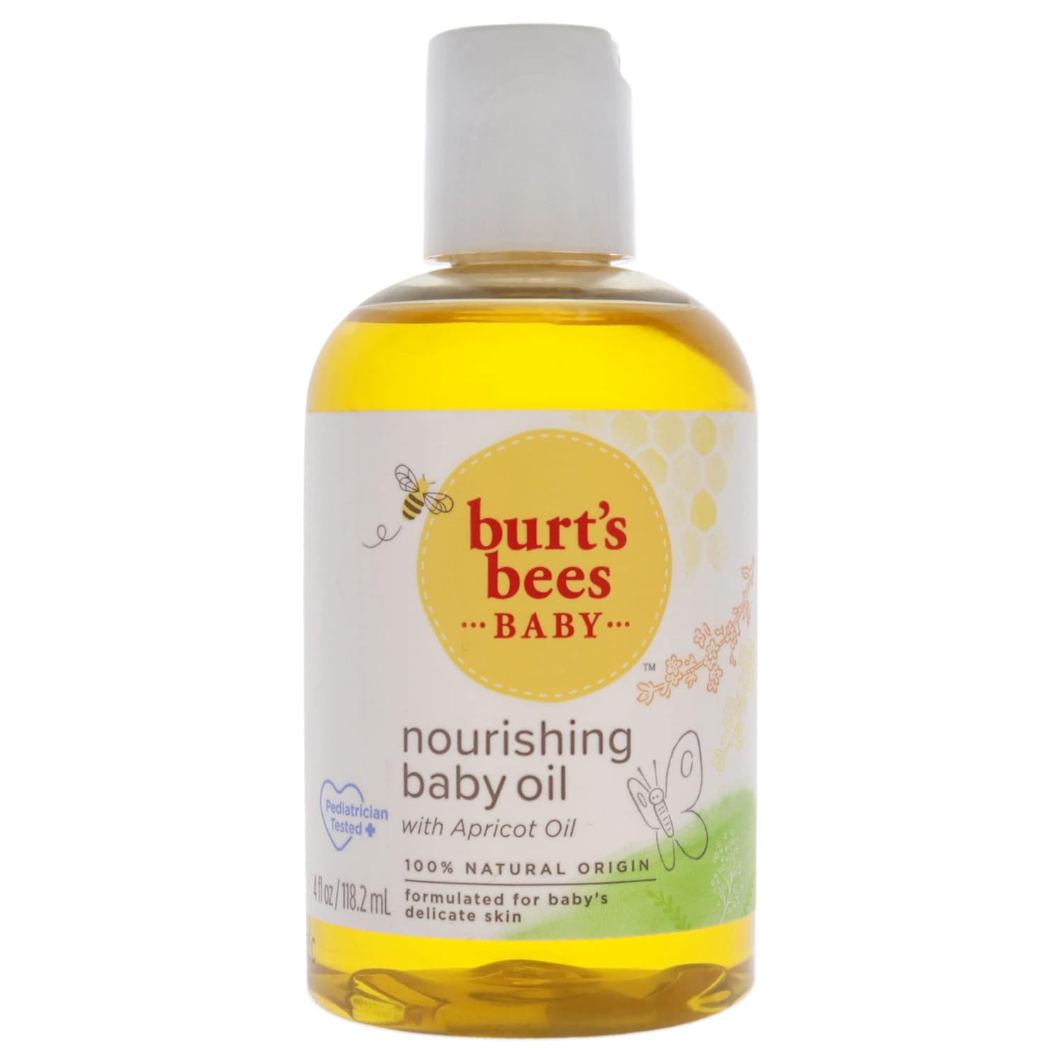 Burt's Bees Baby Nourishing Baby Oil, 100% Natural Origin Baby Skin Care, 4 Ounce Bottle : Baby