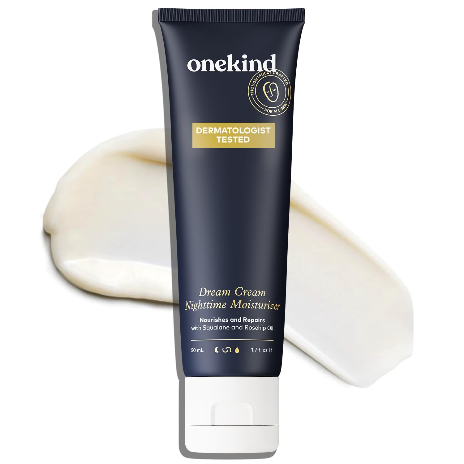 Onekind Dream Cream Night Moisturizer – Hydrating Anti-Aging Face Cream With Squalane, Rosehip & Shea Butter – Fragrance-Free, Vegan, For Dry & Sensitive Skin – 1.7 Oz