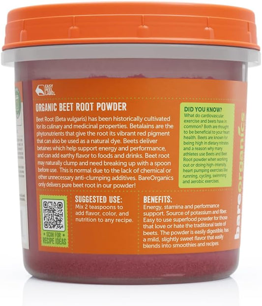 BareOrganics Beet Root, Superfood Powder, Dietary Supplement, 8 Oz