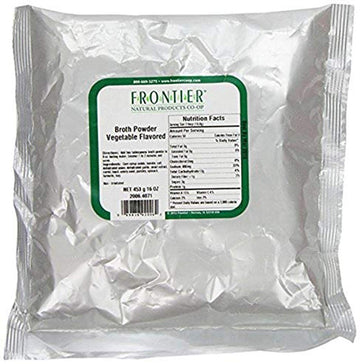 Frontier Co-Op Vegetable Broth Powder, 1-Pound Bulk Bag, Broth, Soup Base, Gravy, Hot Drink, Kosher