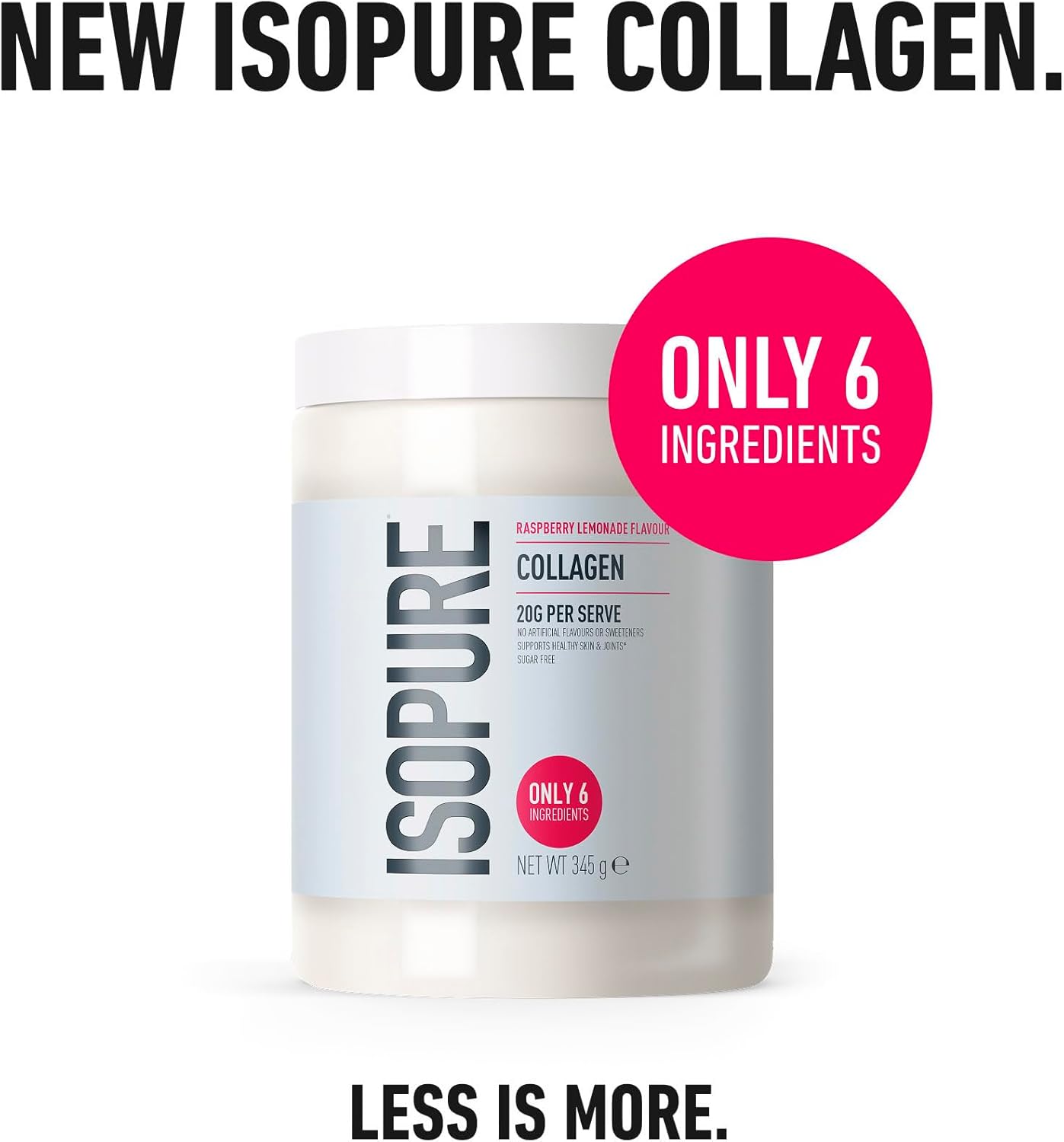 Isopure Collagen Powder Raspberry Lemonade Flavour with Vitamin C for Skin & Joint Support – 20 g Collagen per Serve, Sugar-Free, No Artificial Flavours or Sweeteners – 345 g : Amazon.co.uk: Health & Personal Care
