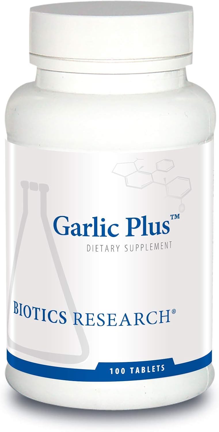 Biotics Research Garlic Plus Pure Garlic Concentrate Plus Vitamin C And Chlorophyllins, Supports Cardiovascular Health, Immune Function, Strong Antioxidant 100 Tablets