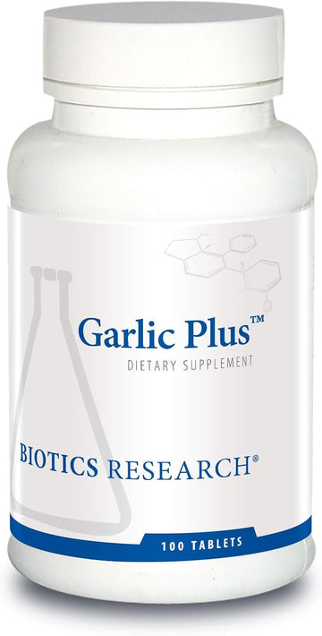 Biotics Research Garlic Plus Pure Garlic Concentrate Plus Vitamin C And Chlorophyllins, Supports Cardiovascular Health, Immune Function, Strong Antioxidant 100 Tablets