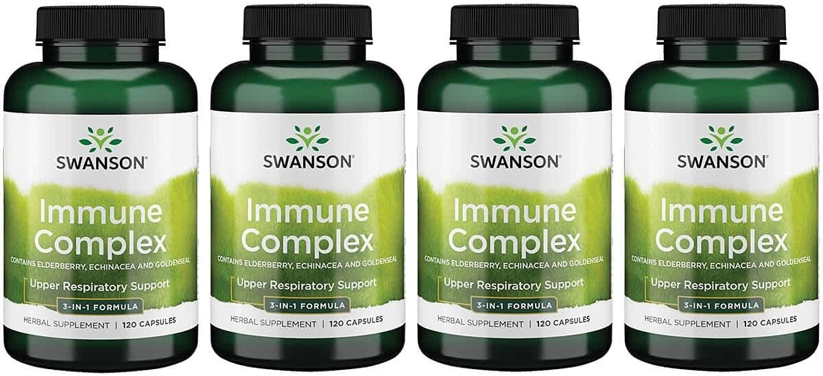 Swanson Immune Complex - Contains Elderberry Echinacea And Goldenseal 120 Caps 4 Pack