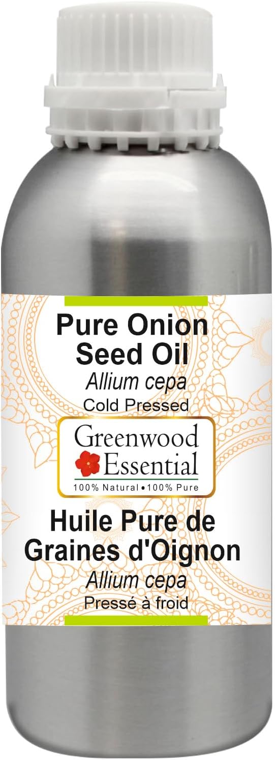 Greenwood Essential Pure Onion Seed Oil (Allium Cepa) Cold Pressed 200Ml (6.76 Oz)