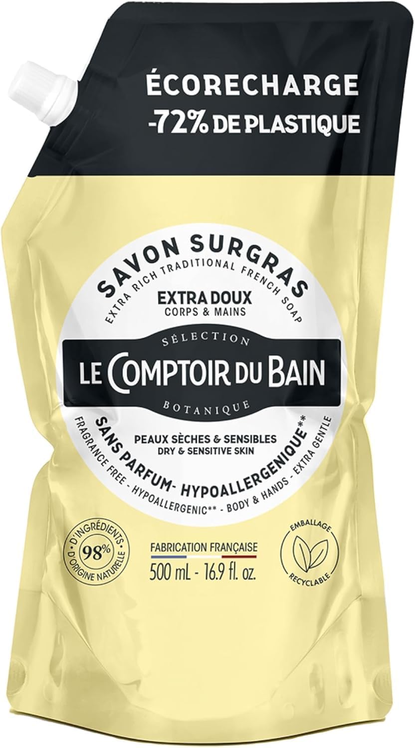 Le Comptoir Du Bain Surgras De Marseille Hypoallergenic Eco Refill Soap 500 Ml
