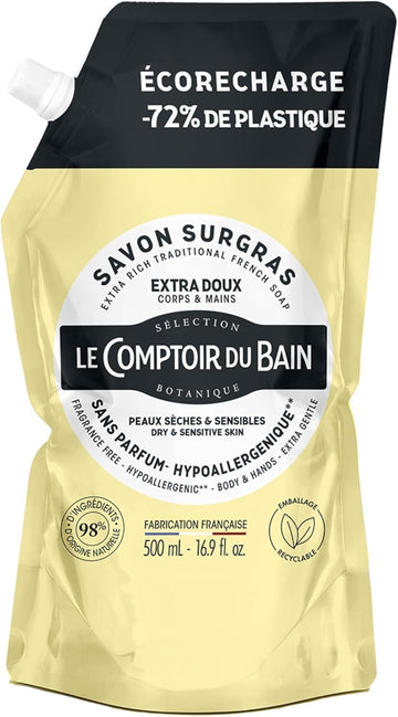 Le Comptoir Du Bain Surgras De Marseille Hypoallergenic Eco Refill Soap 500 Ml