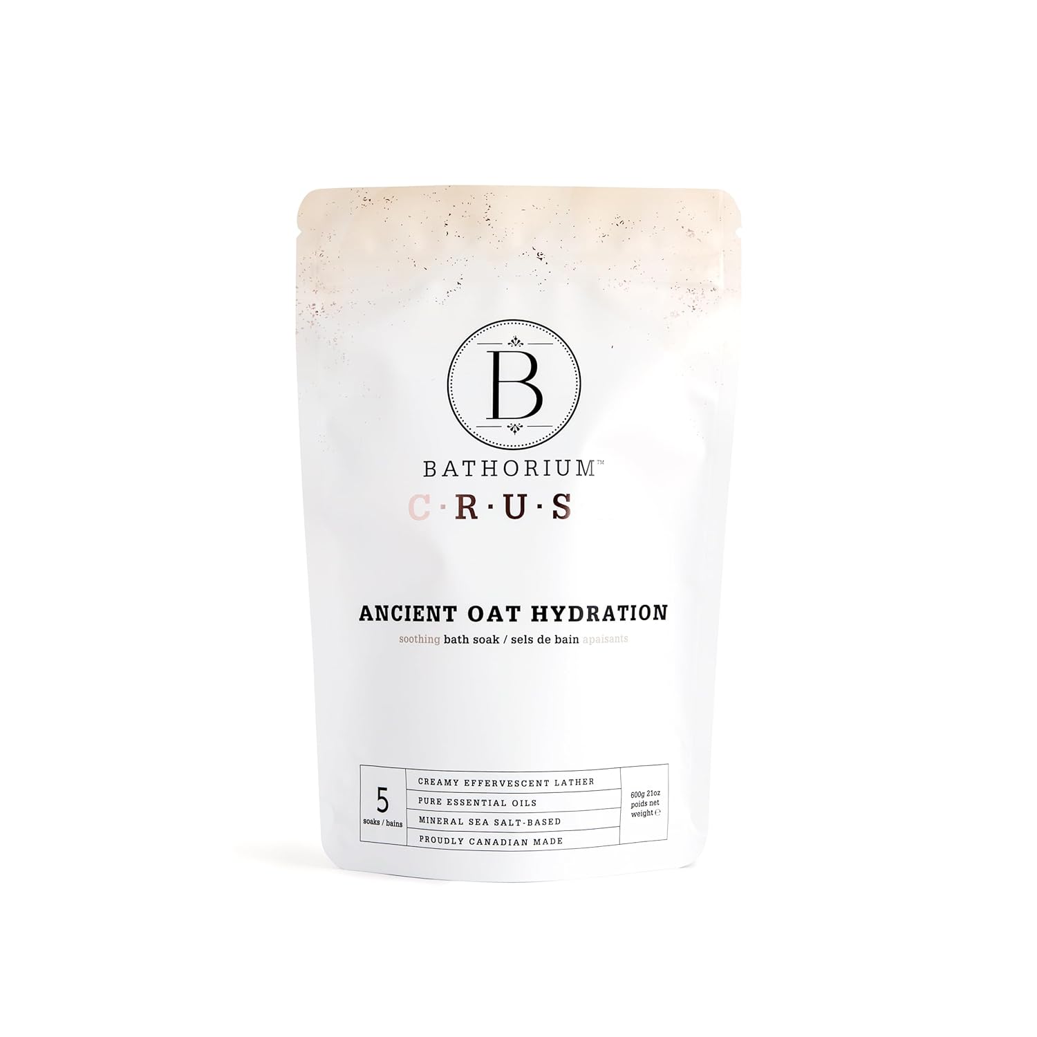 Bathorium Ancient Oat Hydration Crush, Mineral Sea Salt Bath Soak, Skin-Soothing Colloidal Oats, Light Floral Fragrance, Ph-Balanced, Approximately 5 Soaks, 21 Oz