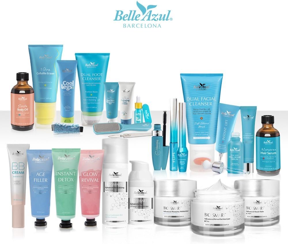 Belle Azul Pure Swiss Light Facial Day Cream - Enriched with hyaluronic acid and argan stem cells - No need to rinse / 50 ml - Made in Spain