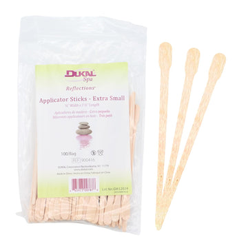 Dukal Reflections Wax Body Treatment Applicators, Beige, 1 Bag, 100 Count, 3-1/2" X 1/4"