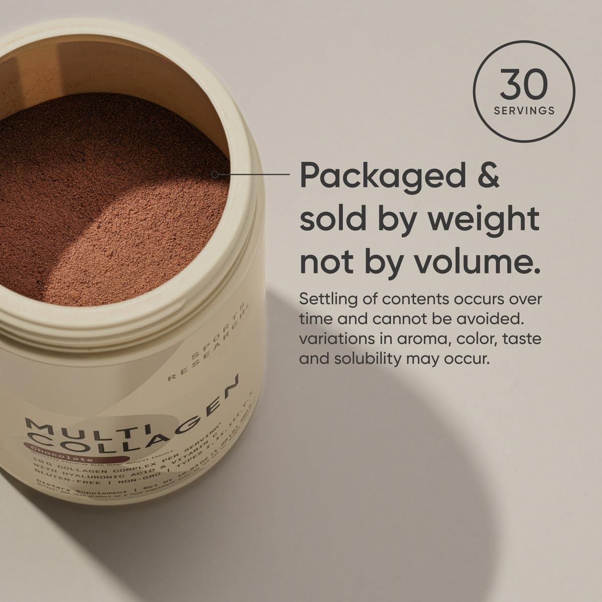 Sports Research Multi Collagen Protein Powder (Type I, II, III, V, X) with Hyaluronic Acid + Vitamin C | 5 Types of Food Based Collagen, 30 Servings (Chocolate) : Health & Household