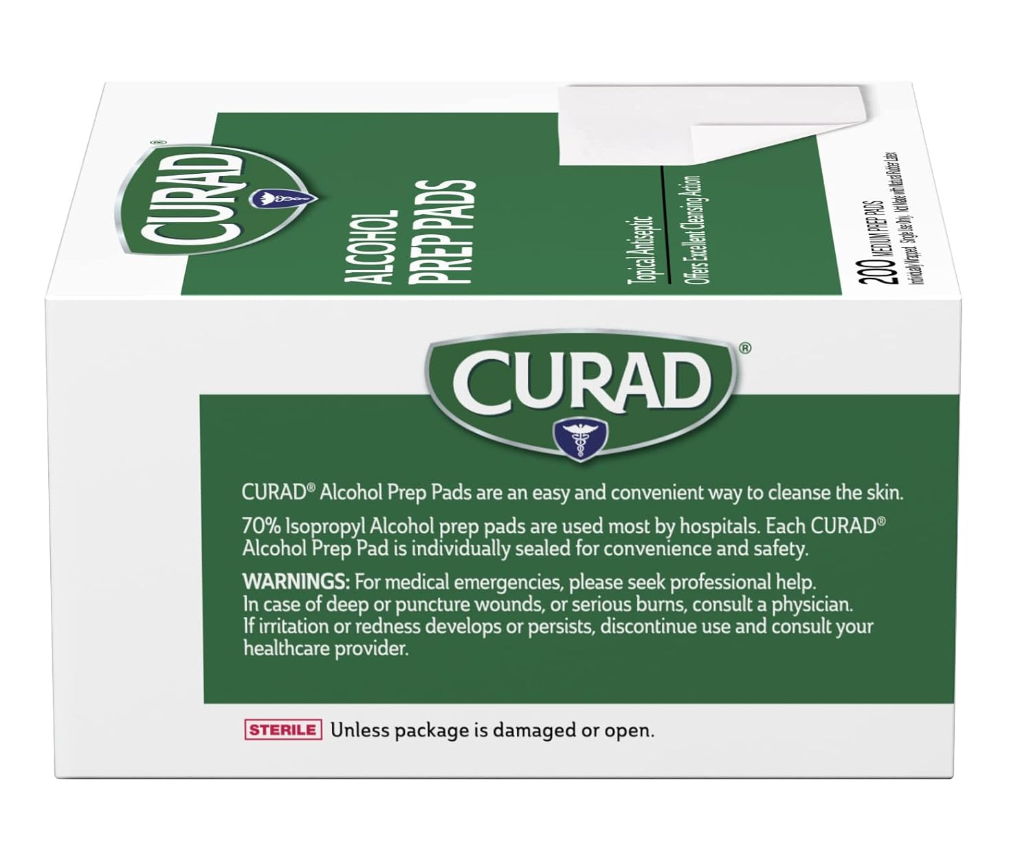 Curad Alcohol Disinfectant Prep Pads, 2-ply, Medium Size, 200 Count : Health & Household