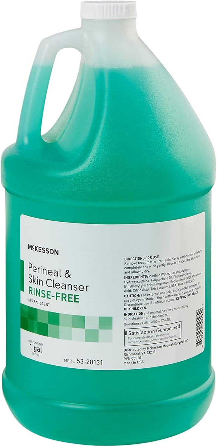 Mckesson Perineal Skin Cleanser, Rinse-Free, Herbal Scent, 1 Gal, 4 Count