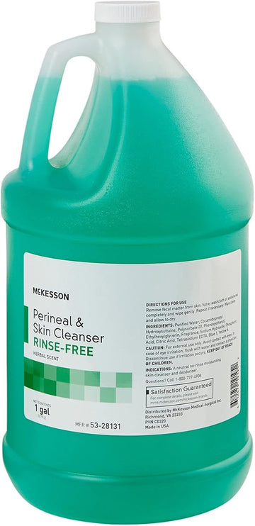 Mckesson Perineal Skin Cleanser, Rinse-Free, Herbal Scent, 1 Gal, 1 Count