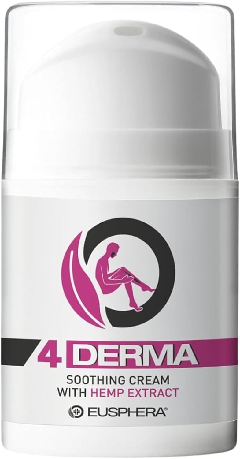 Eusphera - 4Derma - Soothing Cream For Eczema With Hemp Extract - Natural Itch Relief Cream For Psoriasis, Eczema, Dry Skin, Dermatitis 50Ml