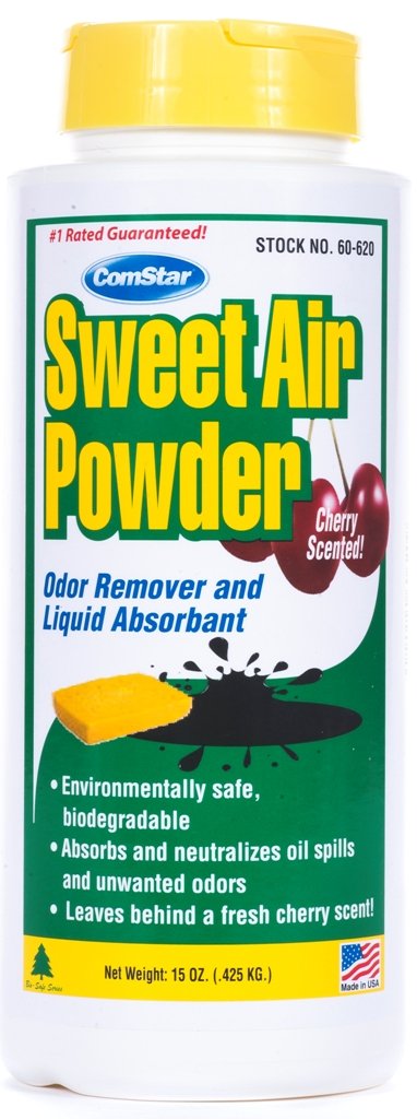 Comstar Sweet Air Powder, odor neutralizer powder with strong but pleasant cherry scent, work fast to eliminate unwanted odors for long periods Made in USA 15 Oz. 60-620 White