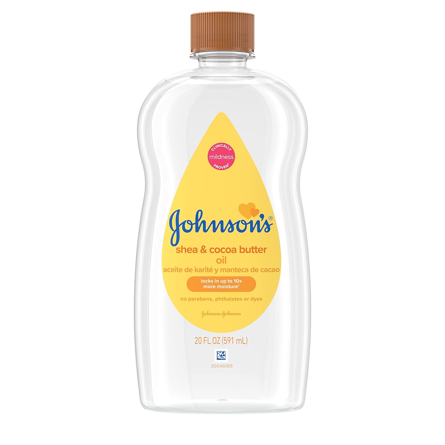 Johnson's Baby Mineral Oil Enriched with Shea & Cocoa Butter for Baby Massage & to Prevent Moisture Loss & Help Relieve Dry Skin, Allergy Tested for Babies, Kids & Adults, 20 Fl Oz Pack of 6