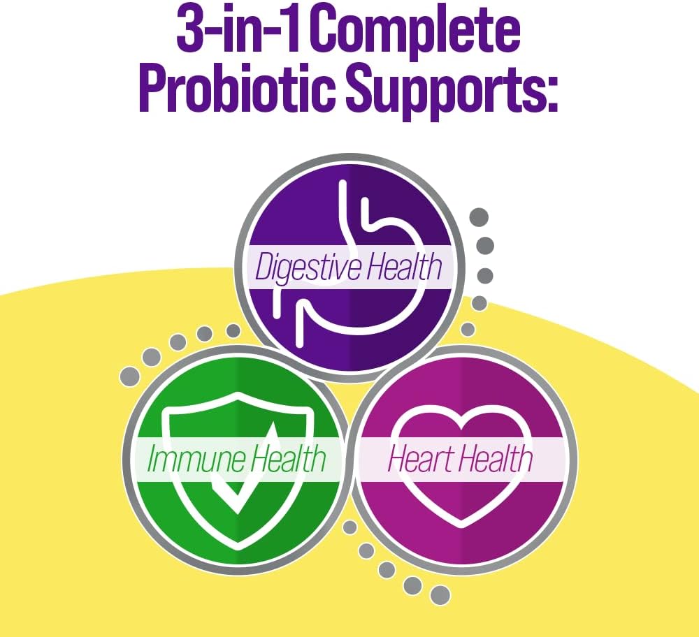 Culturelle 3-In-1 Complete Probiotic Daily Formula, Once Per Day Probiotic Supplement, Helps Your Digestive System Work Better, Supports Natural Immune Defenses, Plus Omega 3'S, Non-Gmo, 30 Count : Health & Household