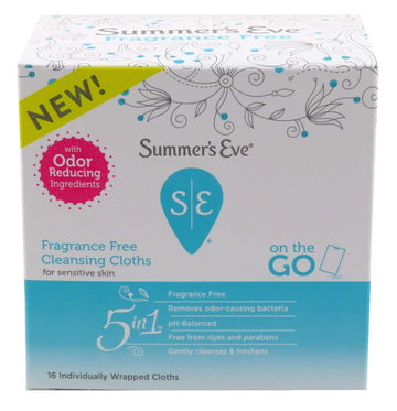 Summer’s Eve Fragrance Free Gentle Daily Feminine Wipes, Removes Odor, pH balanced, 16 Count, (Pack of 3) : Health & Household