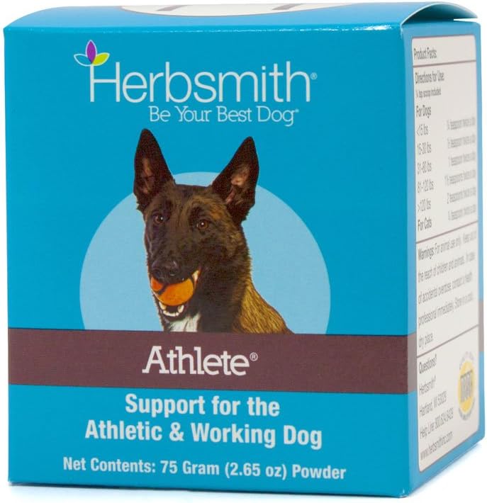 Herbsmith Athlete – Canine Endurance Supplement For Working And Agility Dogs – For The Canine Athlete – 150G Powder