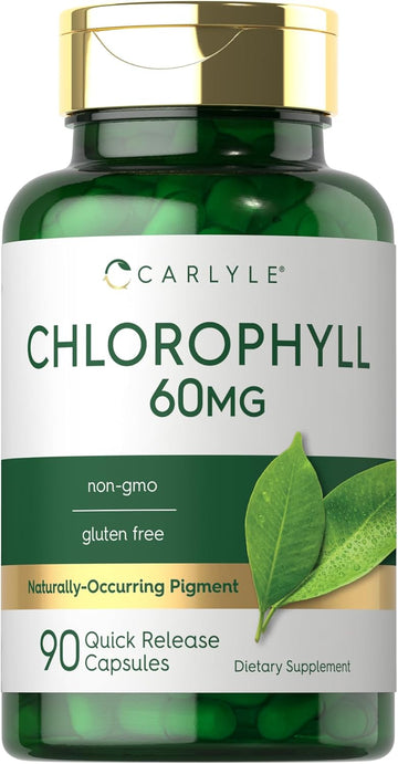 Carlyle Chlorophyll Pills | 90 Capsules | Naturally Occurring Pigment | Chlorophyll Concentrate Supplement | Non-GMO, Gluten Free Complex