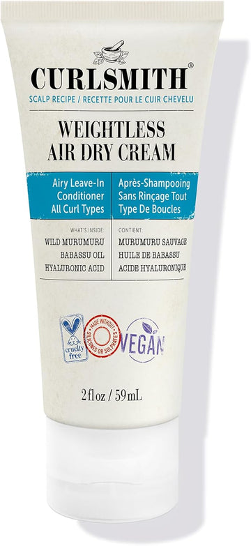 Curlsmith - Weightless Air Dry Cream - Vegan Leave-In Conditioner For Any Hair Type, Smooths Hair (59Ml)