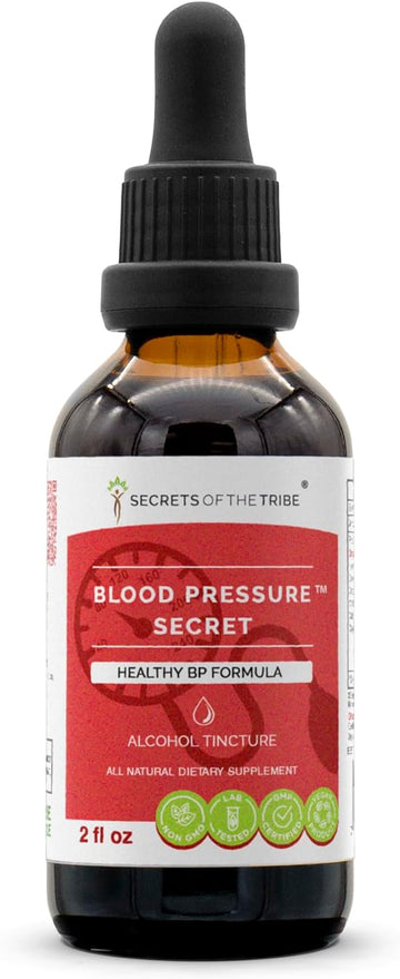 Secrets of the Tribe - Blood Pressure Secret, Healthy Circulation Formula, Herbal Supplement Blend Drops Alcohol Liquid Extract 2 fl oz