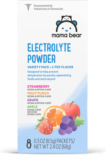 Mama Bear Electrolyte Powder Packets 0.3oz, Assorted Flavors, 8 Count