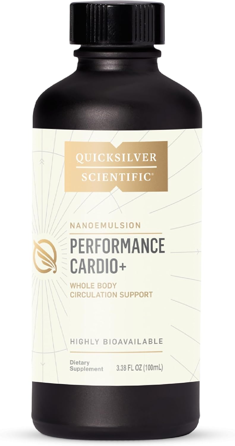 Quicksilver Scientific Performance Cardio+ - Herbal Supplement To Support Blood Circulation & Brain Health - Cardiovascular Supplement With Hawthorn Berry + He Shou Wu + Ginseng Extract (3.38 Oz)