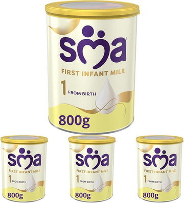 Sma First Infant Baby Milk Powder Formula, From Birth, 800 G (Pack Of 4)