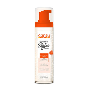 Cantu Protective Styles By Angela Set & Refresh Foam With Apple Cider Vinegar & Aloe, 8 Ounce