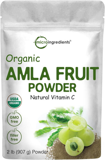 Organic Amla Powder (Amalaki) | 32Oz, India Origin Gooseberry Powder | Rich In Vitamin C, Antioxidants, Supports Immune, Digestive & Skin Health, Non-Gmo, Vegan & Keto Friendly