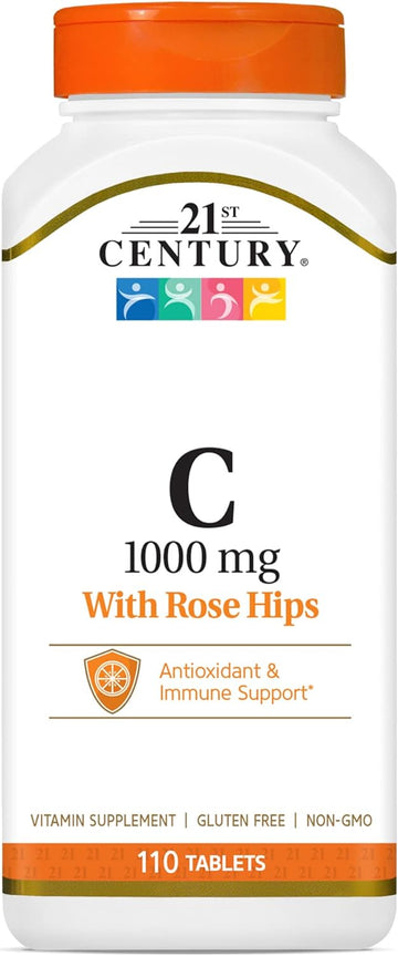 21st Century Natural C 1000 with Rose HIPS Caplets, 110 Count (22383)