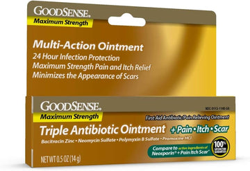 Goodsense Triple Antibiotic Pain + Scar Ointment For Minor Cuts, Scrapes And Burns, 0.5 Ounce