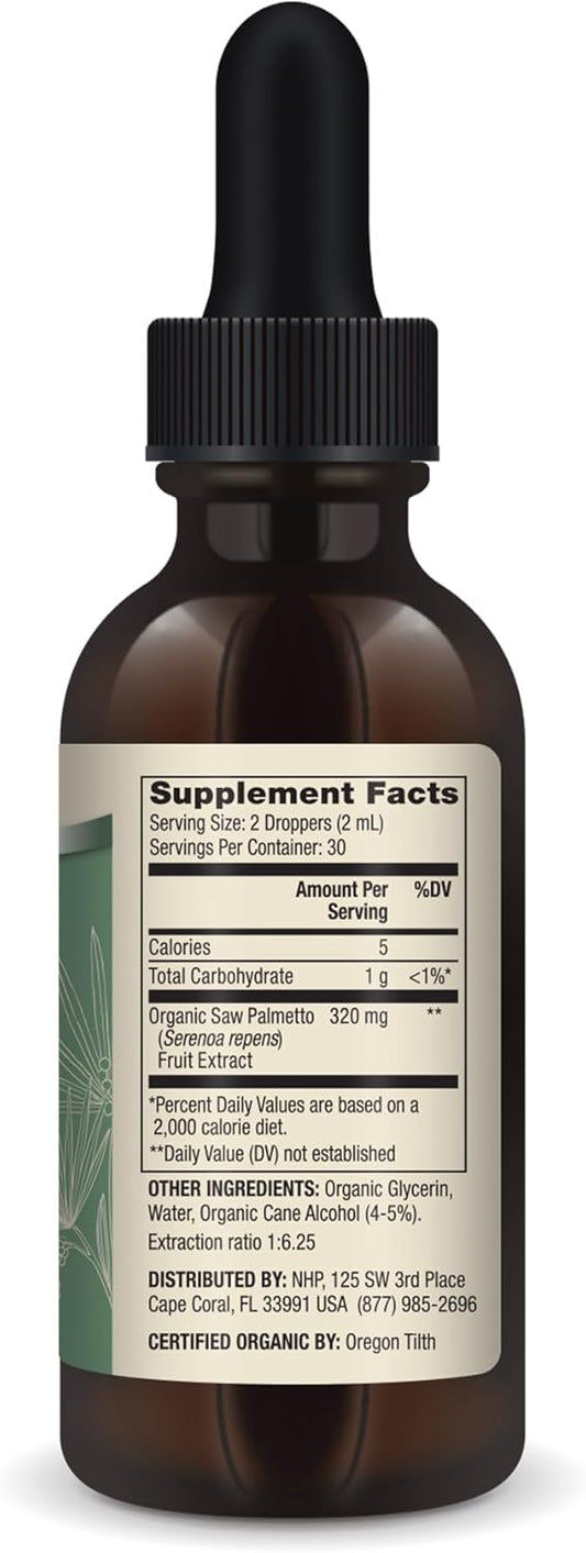 Dr. Mercola Saw Palmetto Liquid Drops, 2 Fl. Oz. (60 Ml), 30 Servings, Dietary Supplement, Supports Normal Detoxification Processes, Non-Gmo, Certified Usda Organic