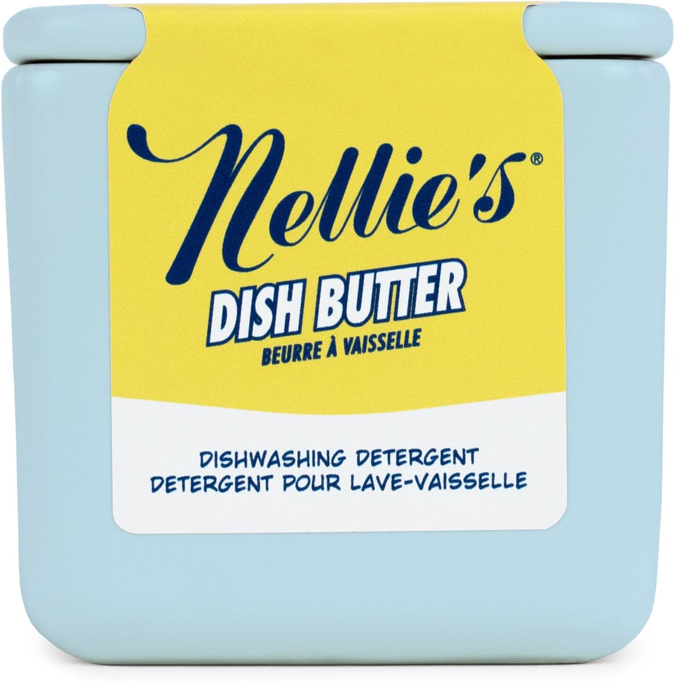 Nellie'S Dish Butter - Zero-Waste Dish Soap Block - Eco-Friendly And Sustainable Dish Cleaning Solution With Reusable Ceramic Container For Mess-Free Dish Duty (Blue)