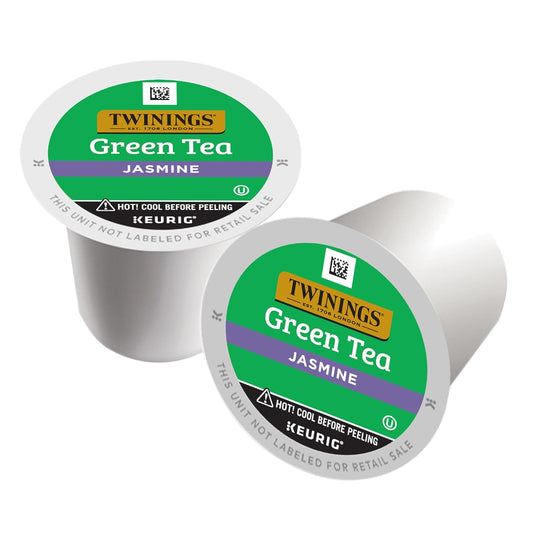 Twinings Green Tea With Jasmine K-Cup Pods For Keurig, 12 Count (Pack Of 6), Infused With Fragrant Jasmine, Naturally Caffeine-Free, Enjoy Hot Or Iced