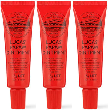 Lucas’ Papaw Ointment – 3 X Tubes Of 15G Each With Lip Applicator – Multipurpose Skin Relief – Made In Australia