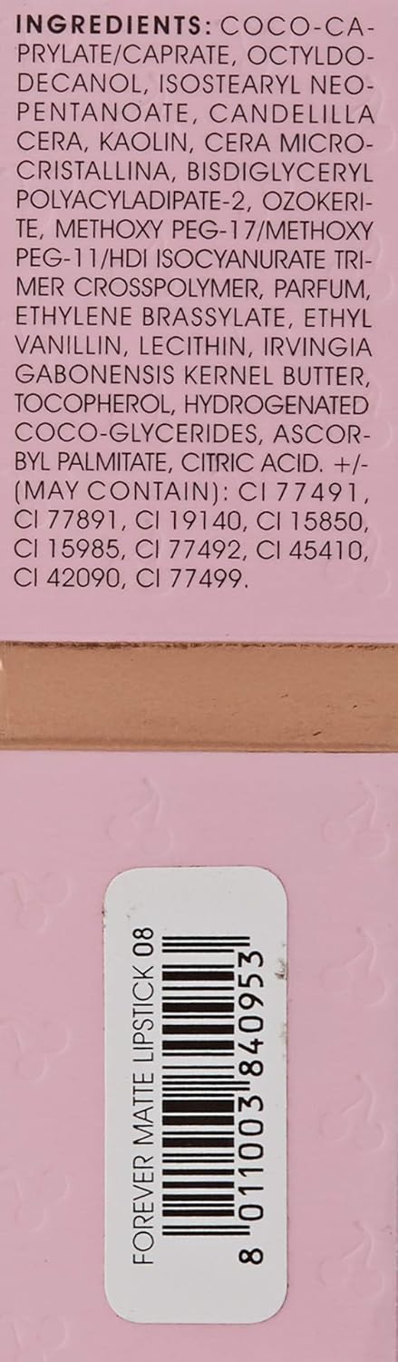 Naj-Oleari Forever Matte Lipstick Make-Up Face Woman 08 Rosa Ancient
