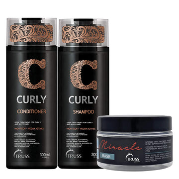 Truss Curly Shampoo And Conditioner Set To Control Frizz Bundle With Professional Miracle Hair Mask