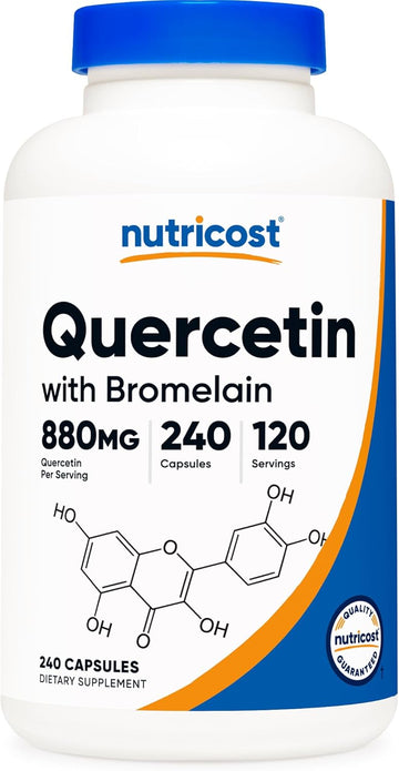 Nutricost Quercetin 880Mg, 240 Vegetarian Capsules With Bromelain (165Mg) - 120 Servings (440Mg Quercetin Per Cap) - Gluten Free, Non-Gmo